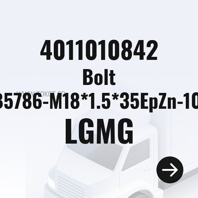 LGMG Bolt GB5786-M18*1.5*35EpZn-10.9 4011010842 - Genuine Mining Truck Part